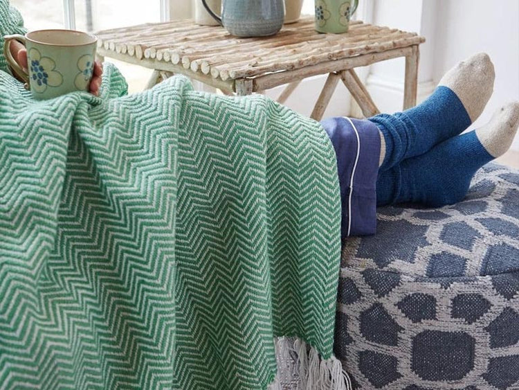 Green Throws & Blankets