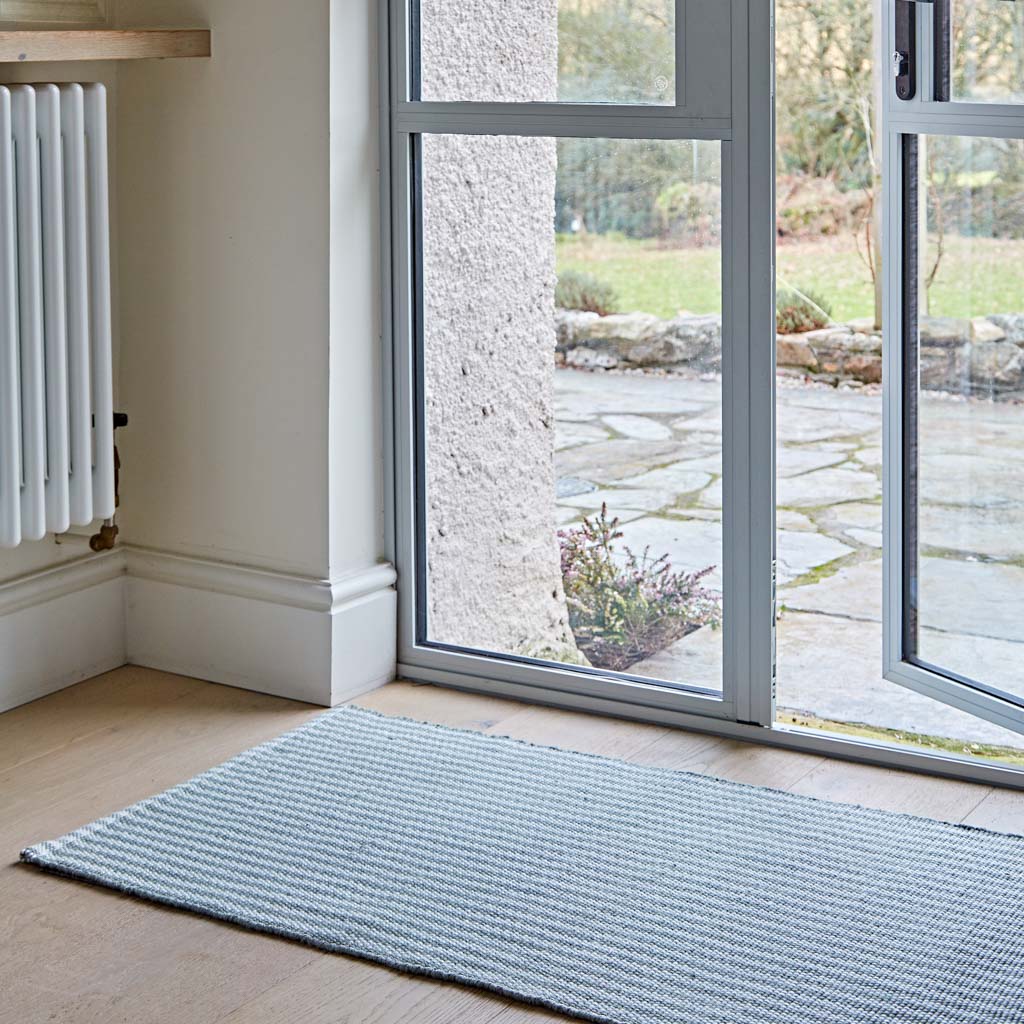 Polperro Stripe Dove Grey Rug