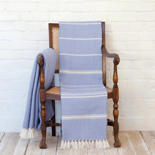 Oxford Stripe Cobalt Blanket