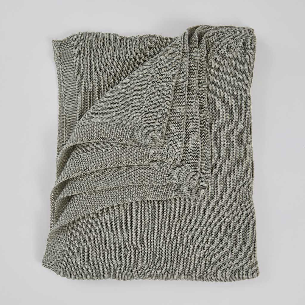 Dove Grey Knitted Throw