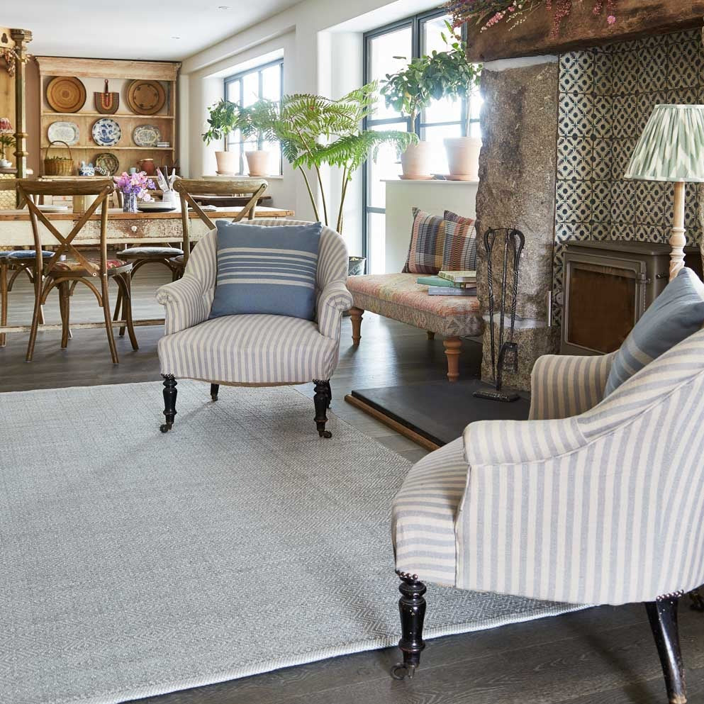 Dove Grey Diamond Rug