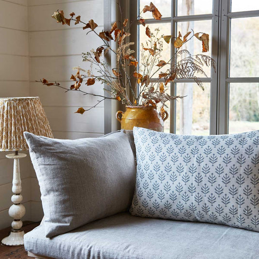 Fern Canvas Dove Grey Cushion