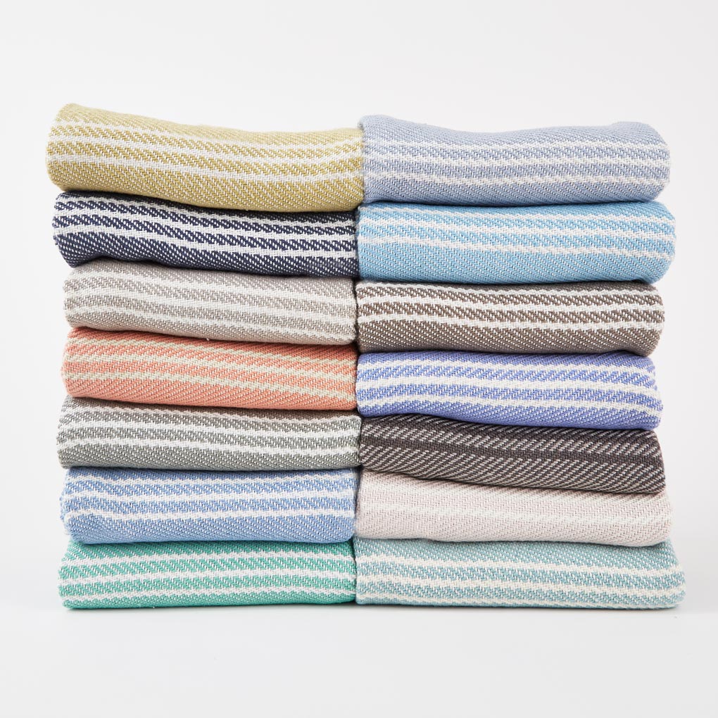 Oxford Stripe Coral Blanket
