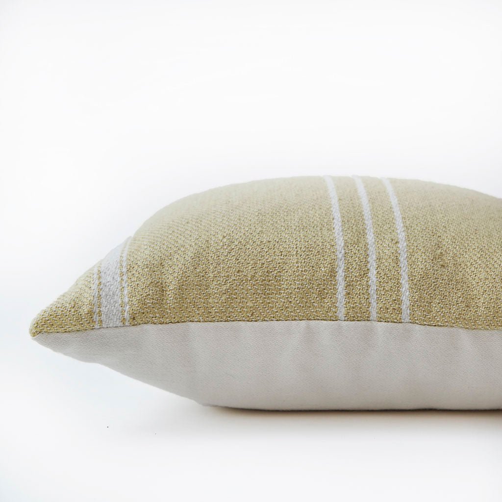 Oxford Stripe Gooseberry Cushion