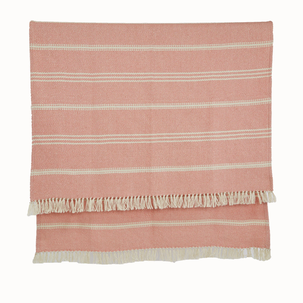 Oxford Stripe Coral Blanket