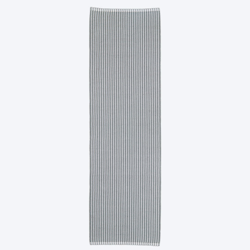 Polperro Stripe Dove Grey Runner Rug