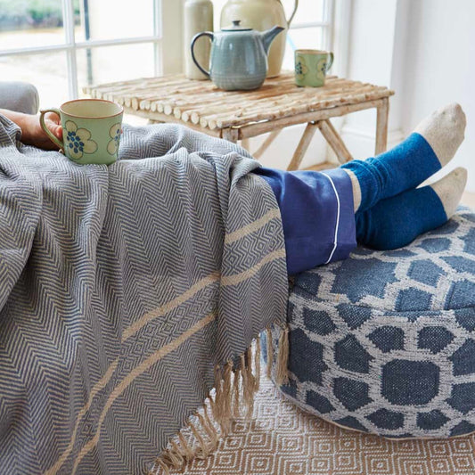 Cassis Blue Throw