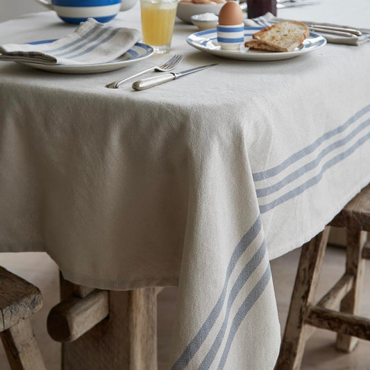 Maxime Linen & Blue Tablecloth