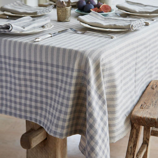 Toulouse Grey Stripe Tablecloth