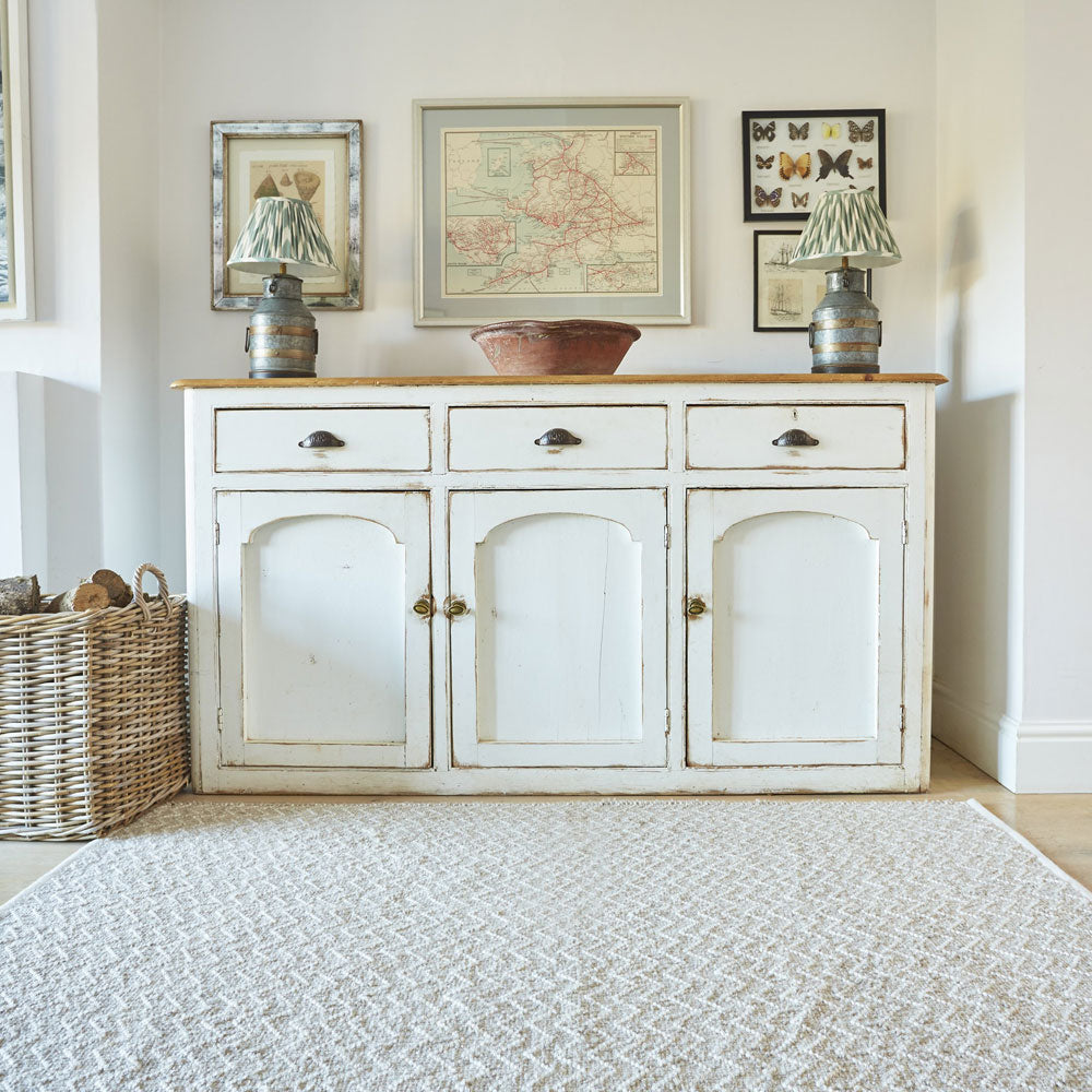 Chinchilla Chenille Rug with sideboard