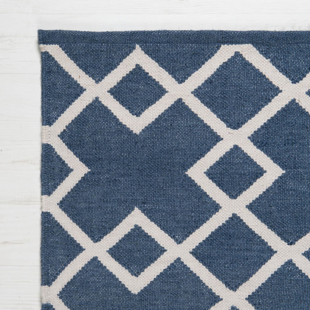 Navy Juno Rug corner