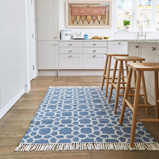 Kasbah Ink Runner Rug in kitchen